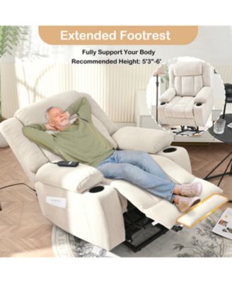 Power Lift Recliner Chair, Fabric, Light Gray