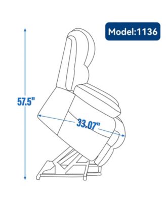 23" Beige Chenille Power Lift Recliner w/ Massage & Heat