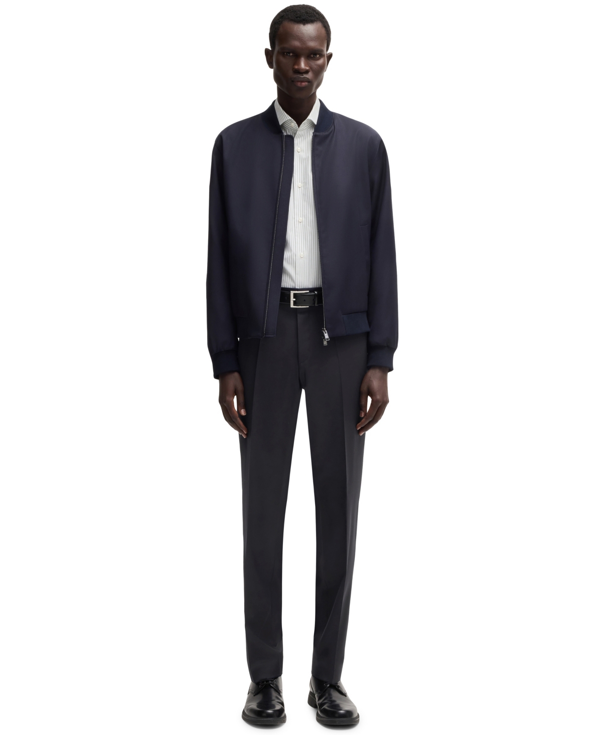 Hugo Boss Slim-fit Trousers In Patterned Stretch Twill