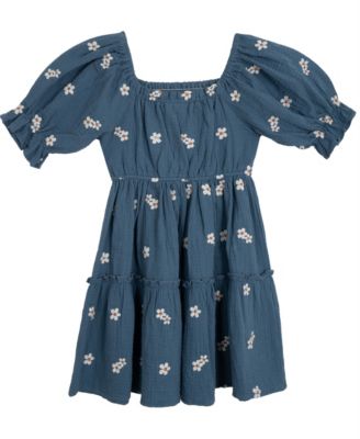 Big Girls Daisy Embroidered Dress