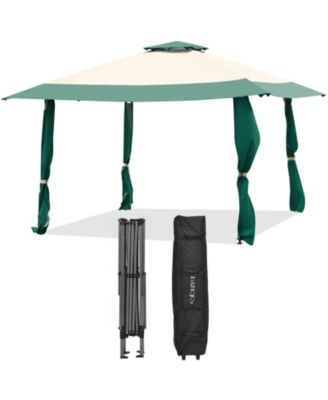 13 Feet x 13 Feet Pop Up Canopy Tent Instant Outdoor Folding Canopy Shelter-Green