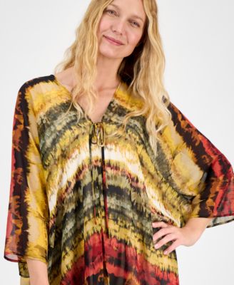 Women's Tie-Dyed Tie-Neck Kimono