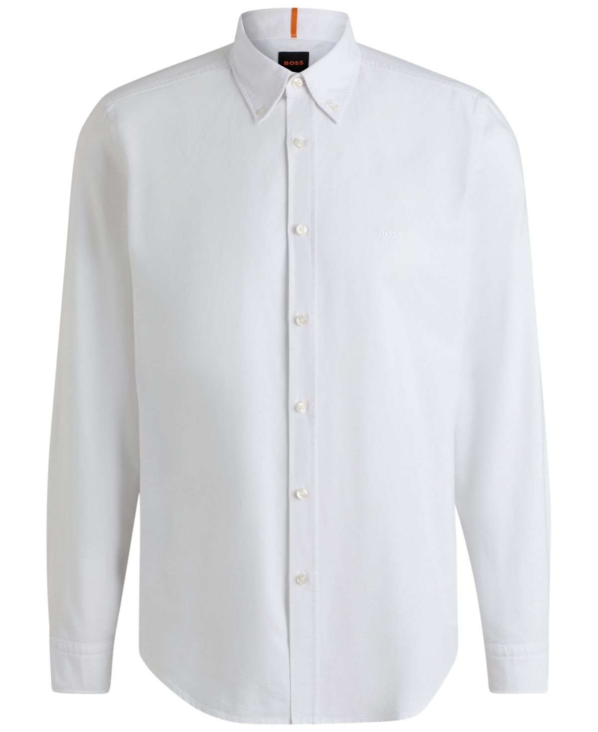 Hugo Boss Mens Boss Regular-fit Long-sleeve Stretch-linen Shirt In White
