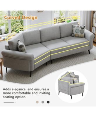 Curved Sofa with Pillows
