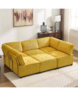 U-Shaped Modular Sectional Sofa with Reversible Chaise