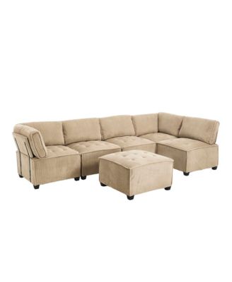 U-Shaped Modular Sectional Sofa with Reversible Chaise