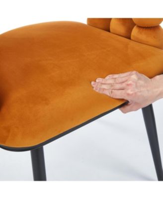 Orange Modern Chairs (Set of 2), Golden Legs