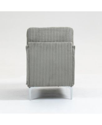 Gray Corduroy Modular Armless Seat