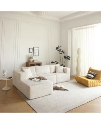 Sectional Sofa Beige Left