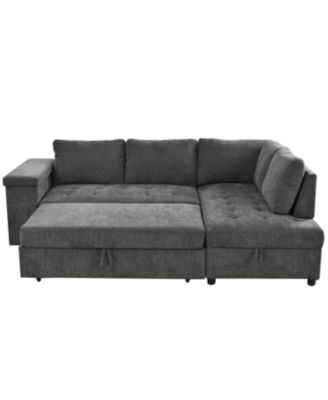 Streamdale Mirod L-Shaped Sectional Sofa with Pull-Out Bed & Storage