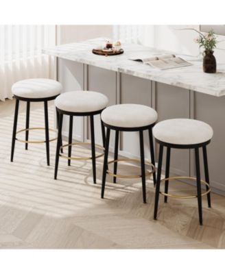  (4 Pack), 24.75" Tall, Fabric with Iron Frame and Sponge Cushion,Modern Counter Stools