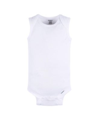 Baby Boys or Baby Girls White Sleeveless Onesies Bodysuits, 5-Pack