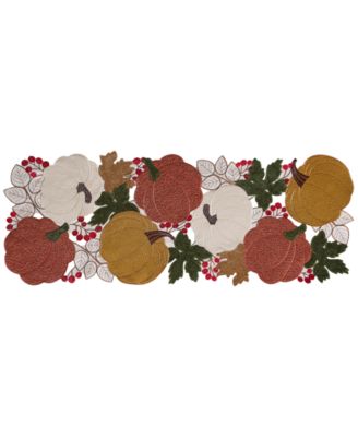 Elrene - Fall Feels Cutwork Pumpkin Fabric Centerpiece Runner