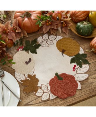 Elrene - Fall Feels Cutwork Fabric Round Placemat