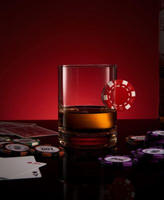 Poker Chip Whiskey Glasses, Set of 2