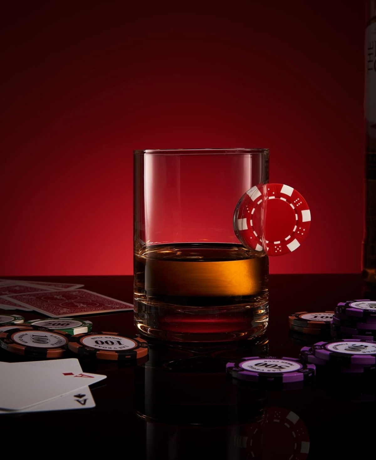 The Wine Savant Poker Chip Whiskey Glasses, Set Of 2