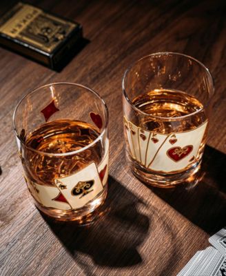 Casino Whiskey Glasses, Set of 2