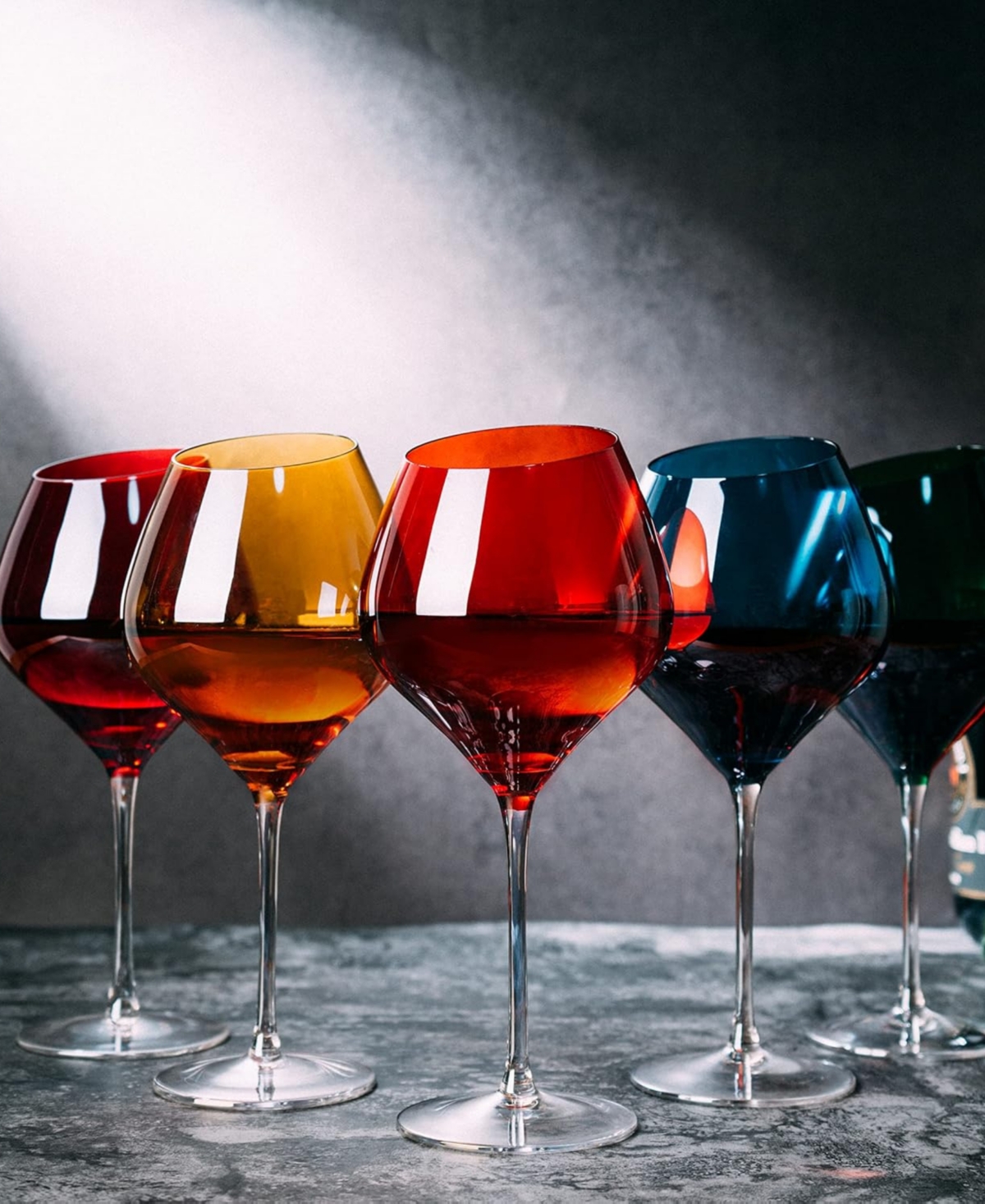 The Wine Savant Slanted Rim Wine Glasses, Set Of 5