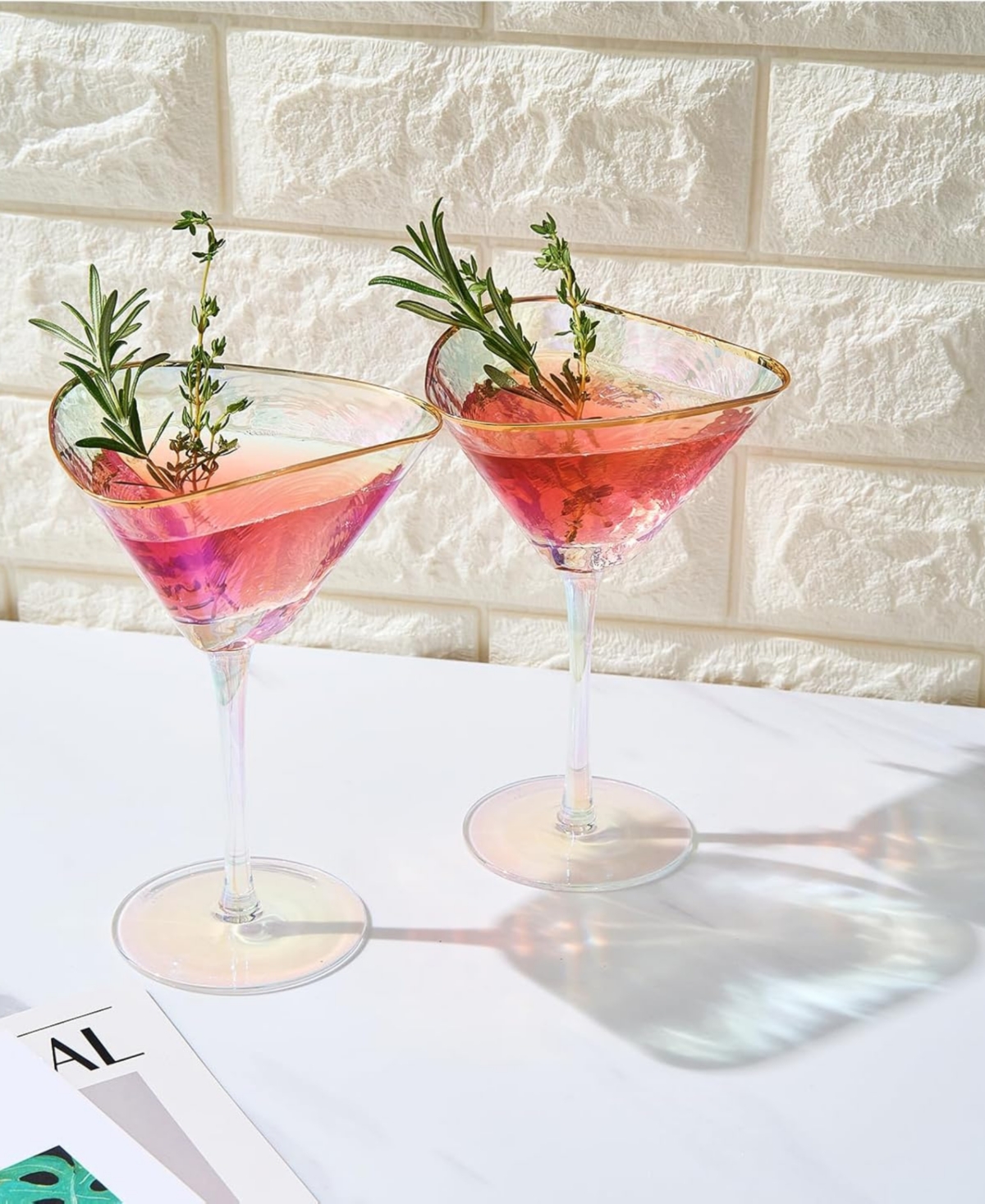 The Wine Savant Classic Hammered Martini Glasses, Set of 2