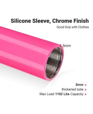 10.9 Ft Static Spinning Dancing Pole Kit 45mm Silicone Party Club Exercise Pink