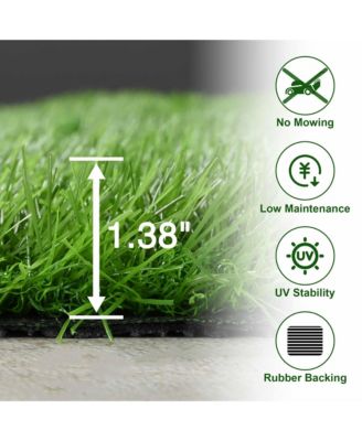 50x1 Ft Artificial Grass Turf 1.38" Fake Grass Rug Synthetic Lawn Indoor Outdoor Garden Home Decor