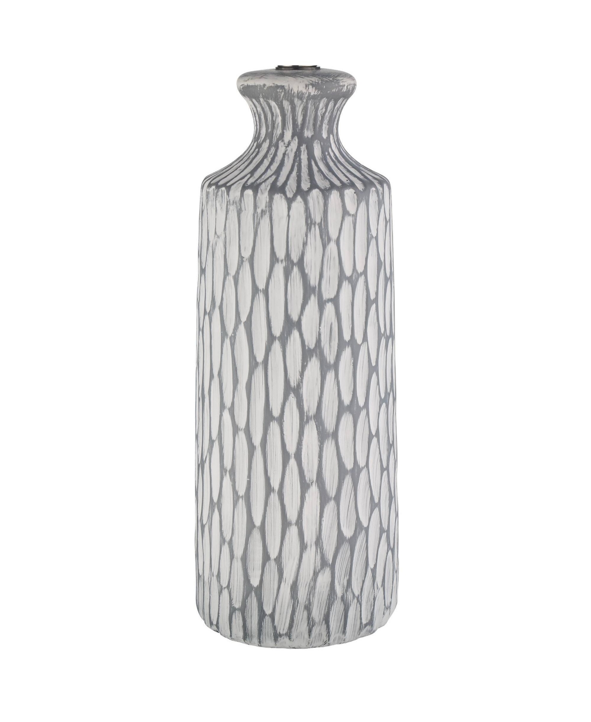 Patrick Modern Coastal Table Lamps 26 1/4" Tall Set of 2 White-Washed Gray Geometric Ceramic White Drum Shade for Bedroom Living Family Room Beds