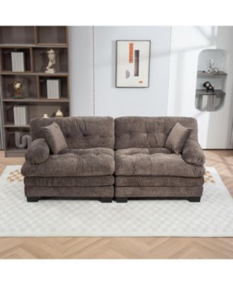 Streamdale Gray Chenille Sectional Sofa Sleeper