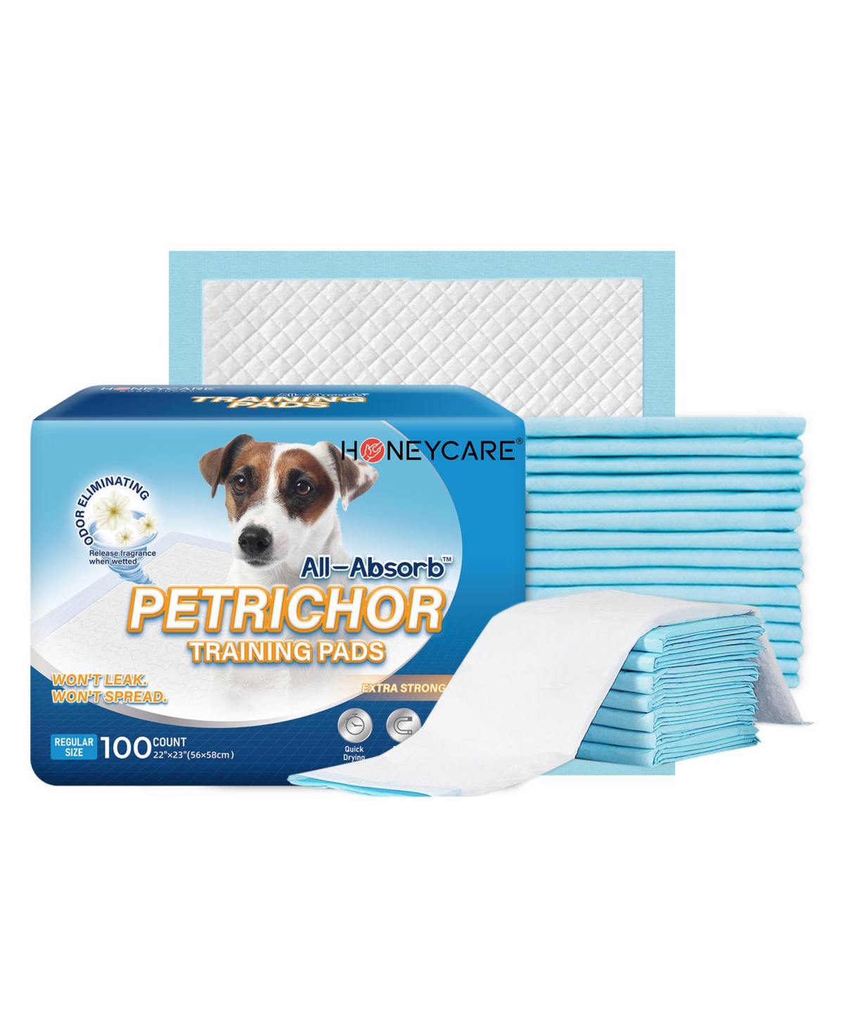 All-Absorb Puppy Training Pads, Ultra Absorbent and Odor Eliminating, Leak-Proof 5-Layer Potty Training Pads with Quick-Dry Surface 22&#x22;