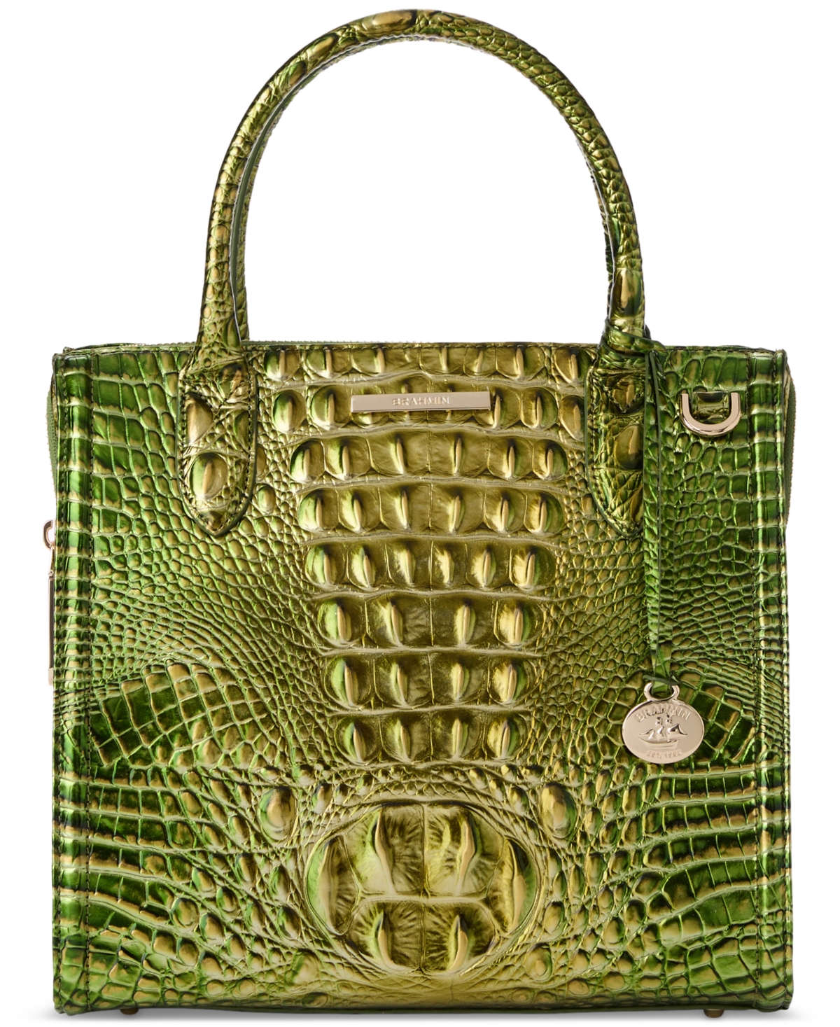 Caroline Melbourne Small Leather Satchel - Cacti Green