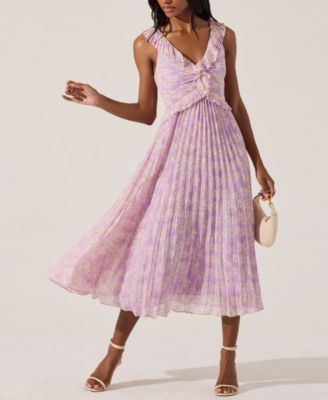 Women's Pleated Ruffle Dress