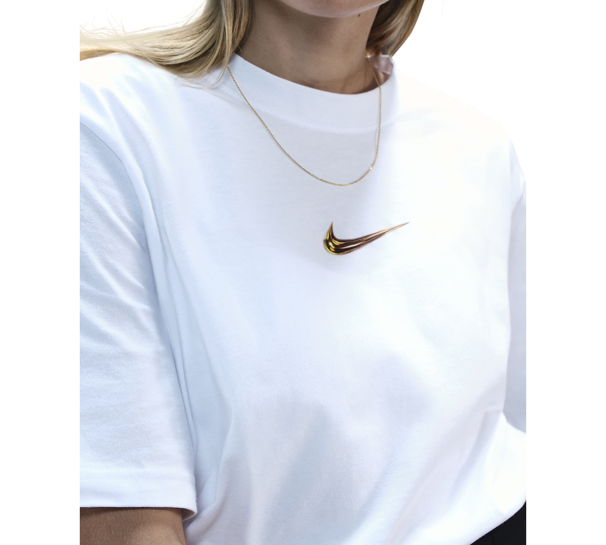 Nike Sportswear Women's Cotton Logo Loose T-shirt In White