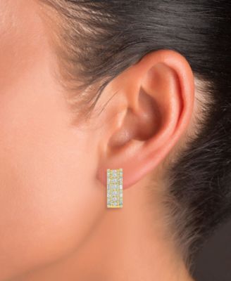 Oval Puffy Hoop Earrings in 14K Gold over Sterling Silver