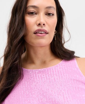 Plus Size Ombr&eacute; Sleeveless Sequin Shift Dress, Exclusively at Macy's 