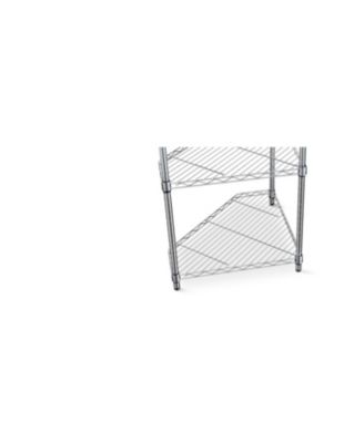 6 Tier Shelf Corner Wire Shelf Rack Pentagonal Shelves Adjustable Metal Heavy Duty Free Standing Corner Storage Display Chrome Rack for Bathroom, Living Room, Kitchen - Chrome