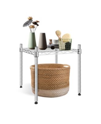 Heavy Duty Shelving Unit, Wire Metal Stackable Storage, 1-Tier Shelf, Chrome, 15" W x 13.8" D x 15" H