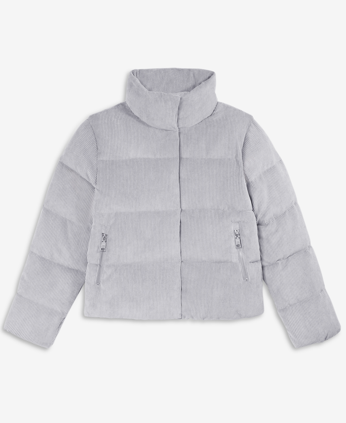 Steve Madden Women's Corduroy Zip-front Puffer Coat In Blue