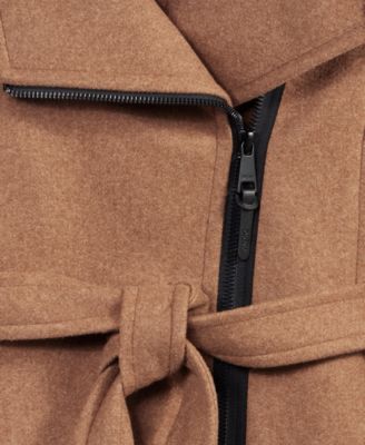 Women's Asymmetric Front-Zip Belted Coat, Exclusively at Macy's