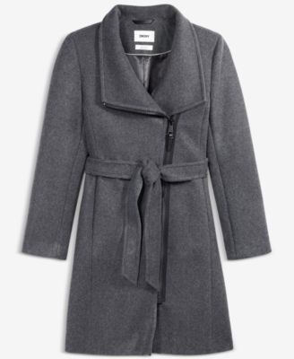 Women's Asymmetric Front-Zip Belted Coat, Exclusively at Macy's