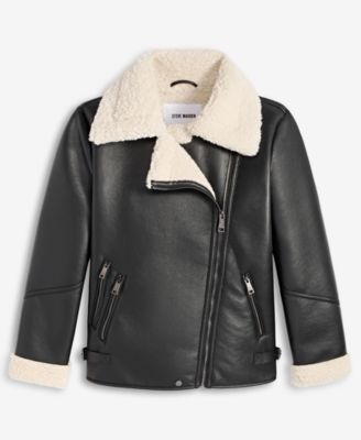 Women's Asymmetric Faux-Shearling Coat
