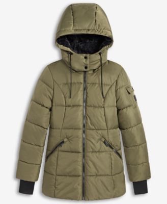 Women's Faux-Fur-Trim Hooded Puffer Coat