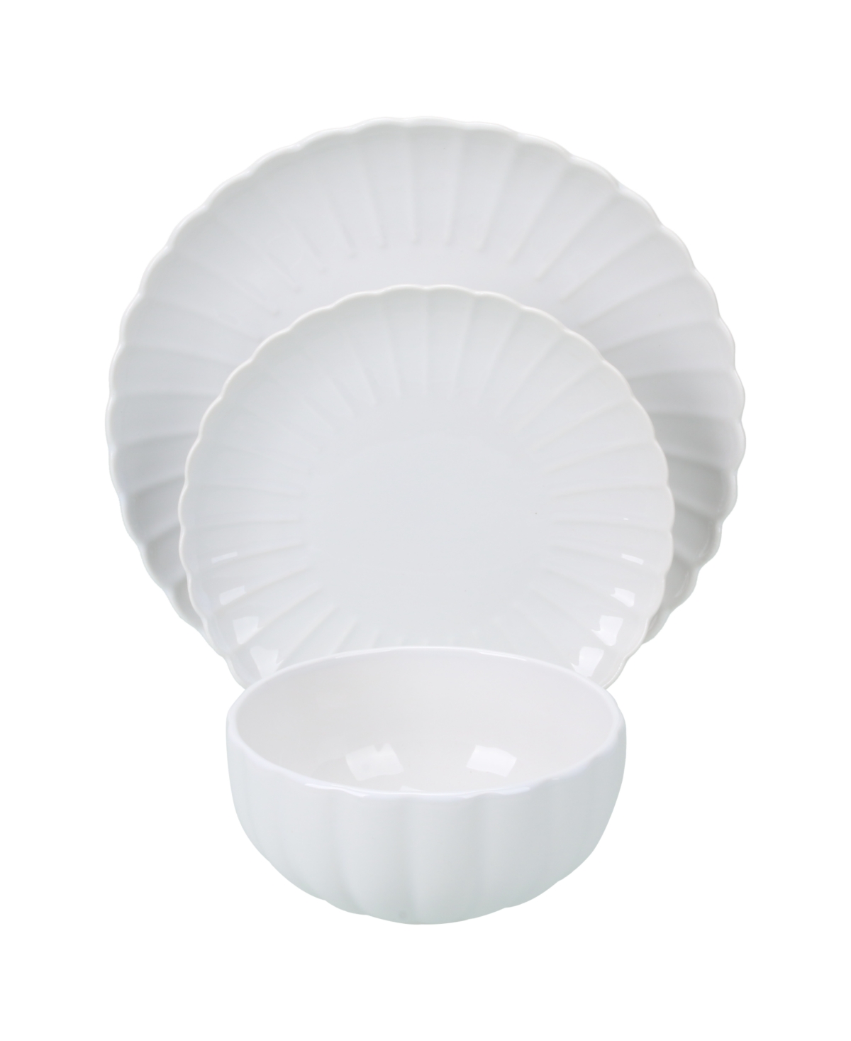 Petal 12-Pc. Dinnerware Set, Service for 4 - White