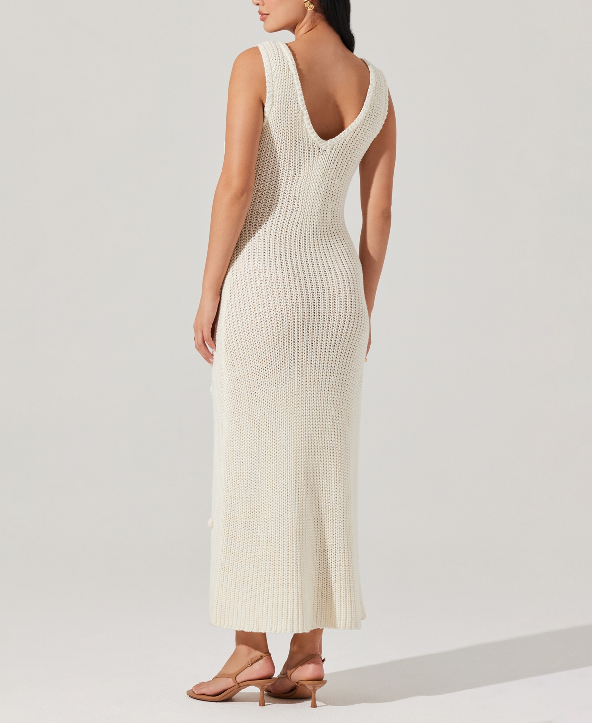 Astr Ainhoa Sweater Dress Cream In White