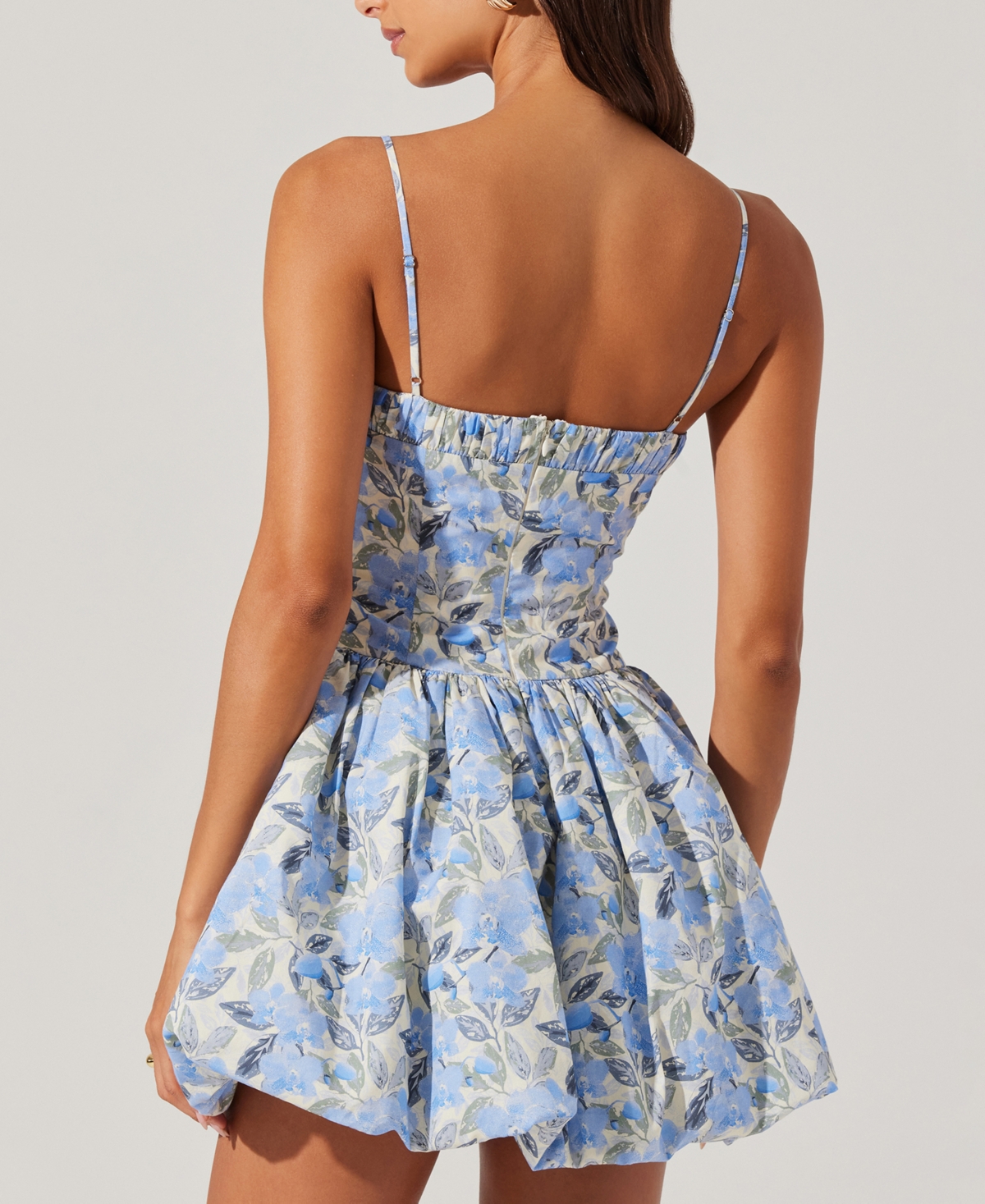 Astr The Label Larissa Floral Print Minidress In Blue