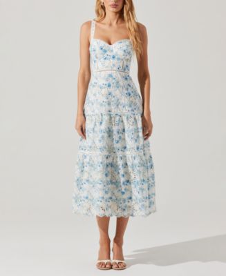 ASTR the Label Women's Pellagia Cotton Eyelet Midi Dress Macy's