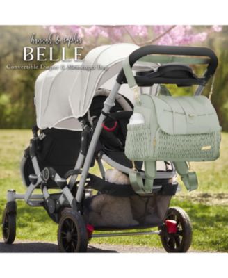 Hannah&Sophia Belle Convertible Diaper Backpack & Messenger Bag in Moonmist Blue