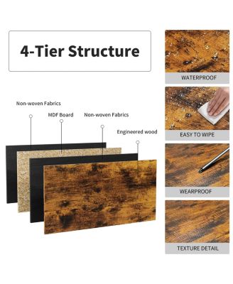  5-Piece Kitchen Counter Height Table Set, Bar Table With 4 Stools