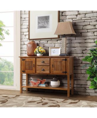 Retro Style Solid Wood Sideboard with Drawers & Cabinets