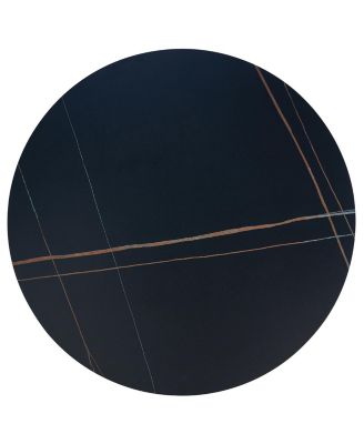 Streamdale A 42-inch burn stone round table with stainless steel legs can accommodate 4 or 6 diners