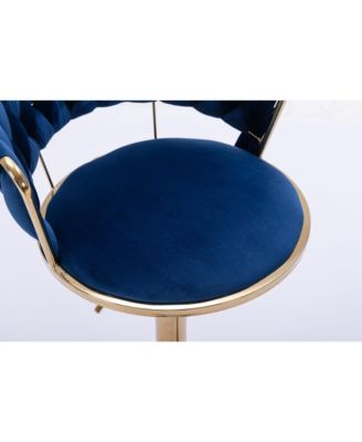 Set of 2 Adjustable Height Bar Stools with Chrome Accents