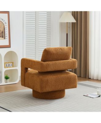 Modern Swivel Accent Chair with Open Back